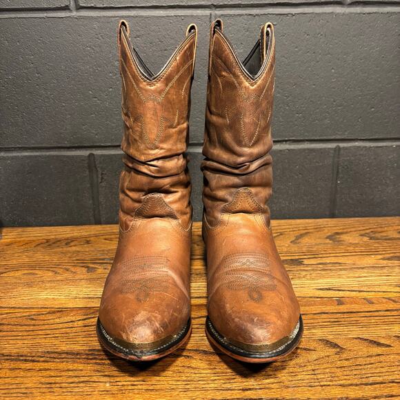 Smoky Mountain Cowboy Boots Men’s 9.5 D Brown Leather Western Distressed Slouch - Picture 3 of 14